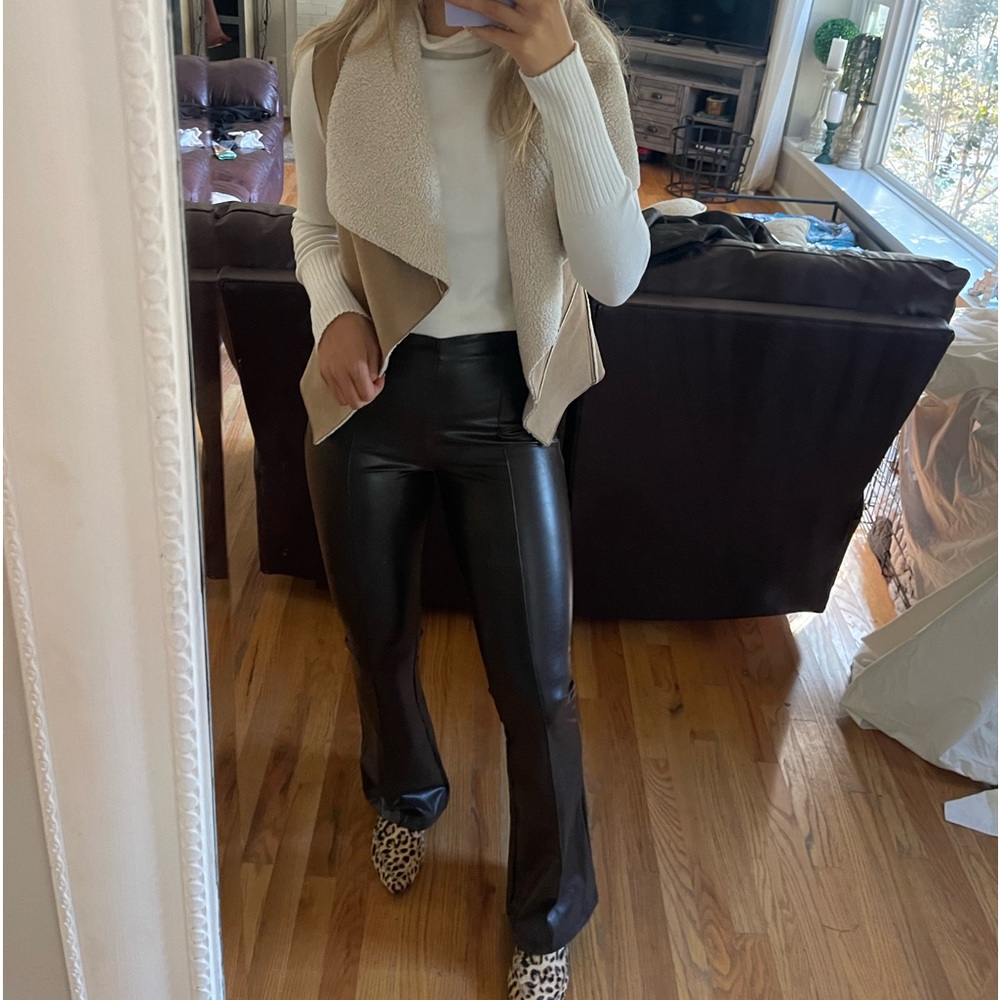 Leather flare pant